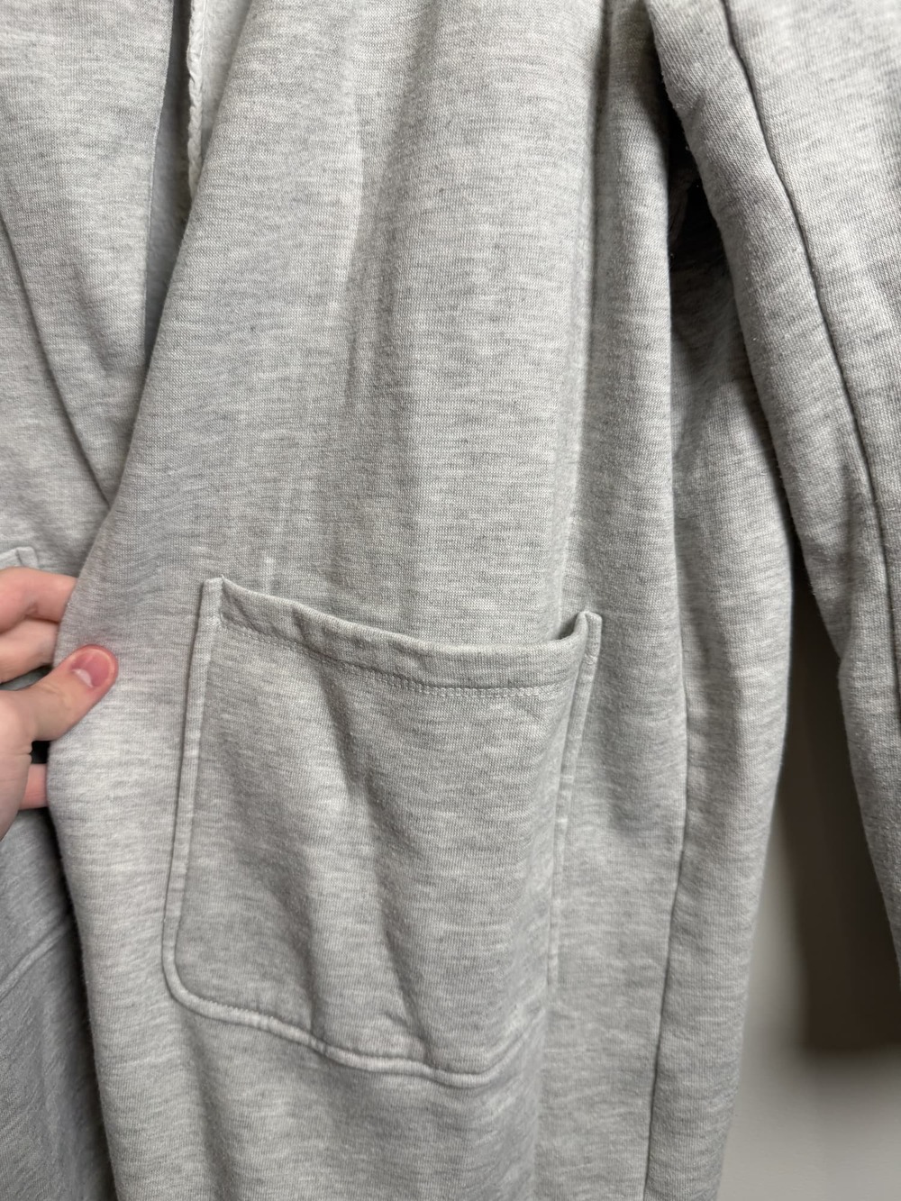 Susina Gray Heathered Long Open-Front Cardigan Duster Size S - Picture 5 of 7